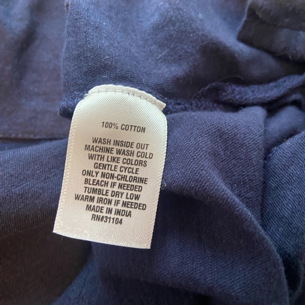 Crown & Ivy Women’s Sleeveless Ruffle Trim T-shirt XXL Navy Blue nearly new - Picture 7 of 9